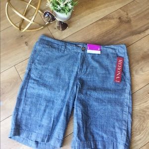💙 Merona NWT sz 6 denim chambray Bermuda shorts